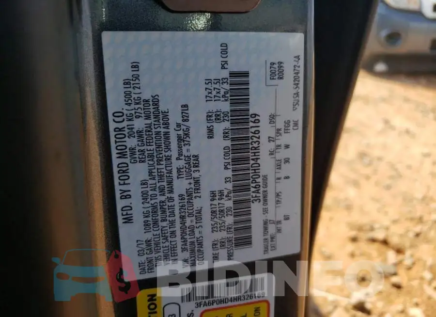 3FA6P0HD4HR326169 Photo# 12