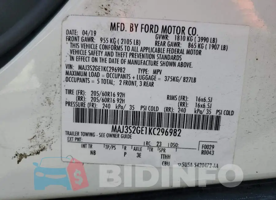 MAJ3S2GE1KC296982 Photo# 13