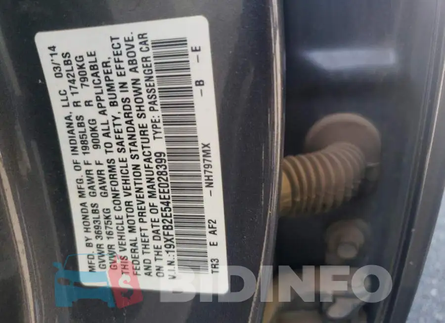 19XFB2E54EE028399 Photo# 13