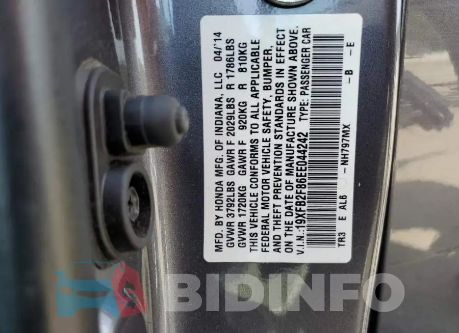 19XFB2F86EE044242 Photo# 13