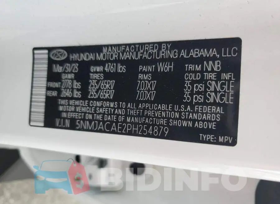 5NMJACAE2PH254879 Photo# 12