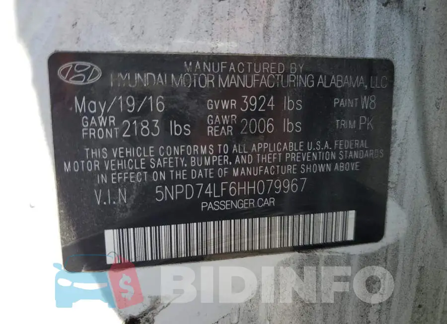 5NPD74LF6HH079967 Photo# 12