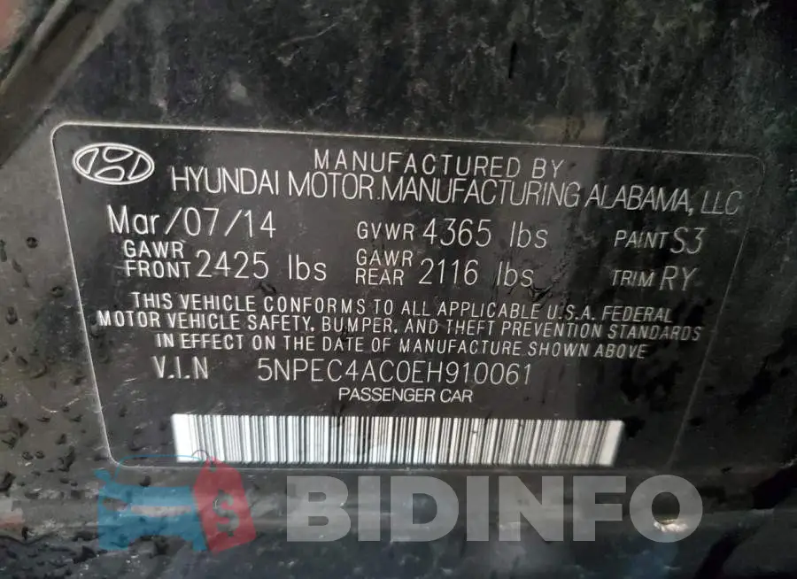 5NPEC4AC0EH910061 Photo# 12
