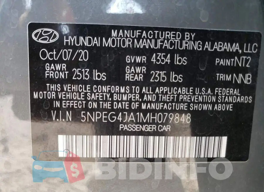 5NPEG4JA1MH079848 Photo# 12