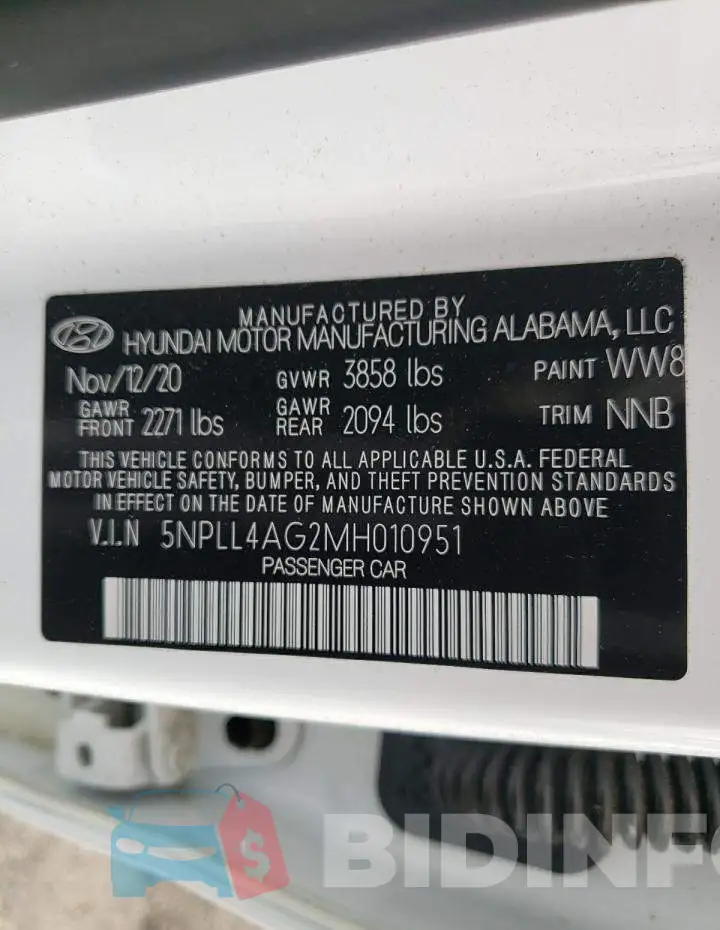 5NPLL4AG2MH010951 Photo# 12