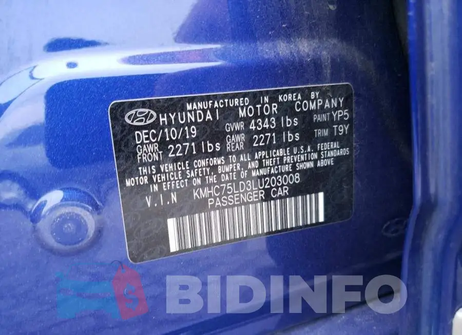 KMHC75LD3LU203008 Photo# 10