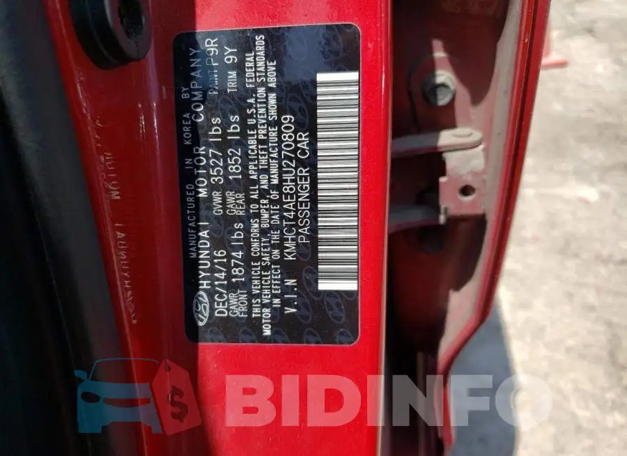 KMHCT4AE8HU270809 Photo# 13