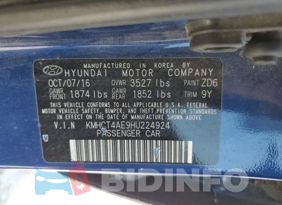 KMHCT4AE9HU224924 Photo# 12