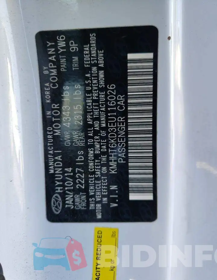 KMHHT6KD3EU116026 Photo# 12