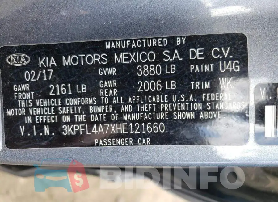 3KPFL4A7XHE121660 Photo# 12