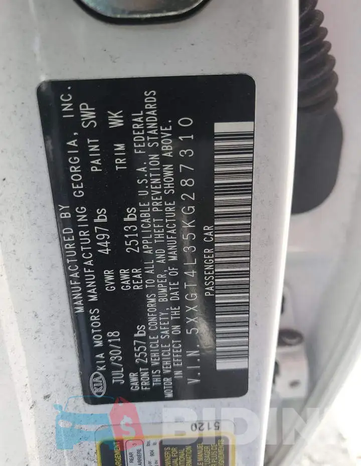 5XXGT4L35KG287310 Photo# 12