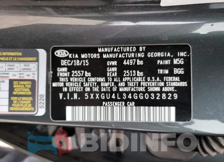 5XXGU4L34GG032829 Photo# 12