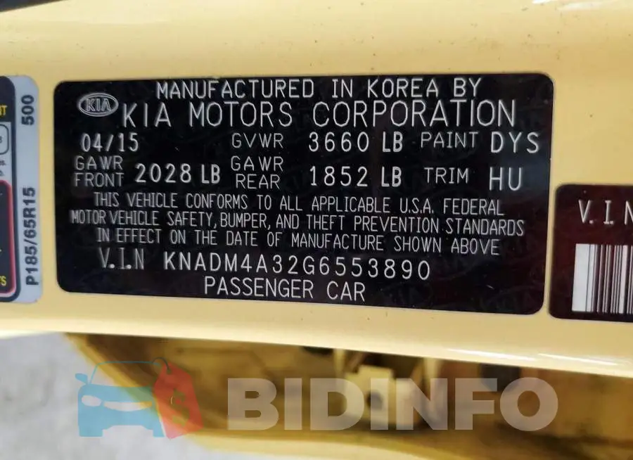KNADM4A32G6553890 Photo# 12