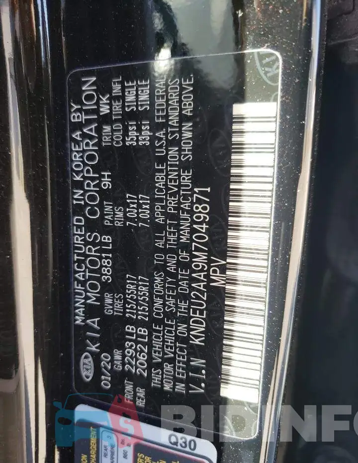 KNDEU2AA9M7049871 Photo# 13