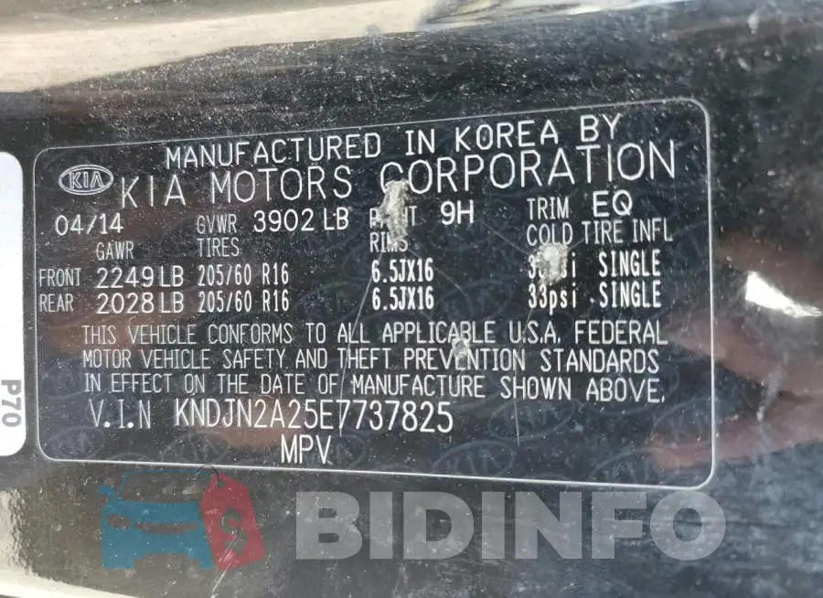 KNDJN2A25E7737825 Photo# 12