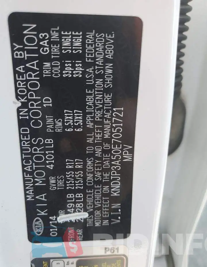 KNDJP3A50E7051721 Photo# 12