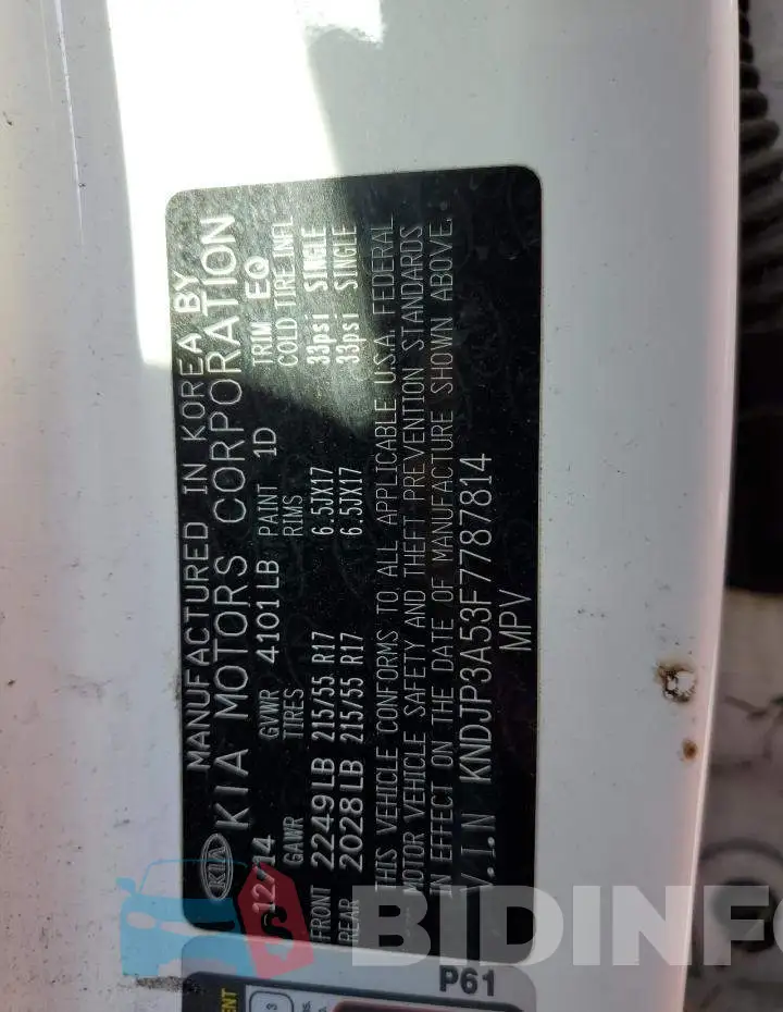 KNDJP3A53F7787814 Photo# 13