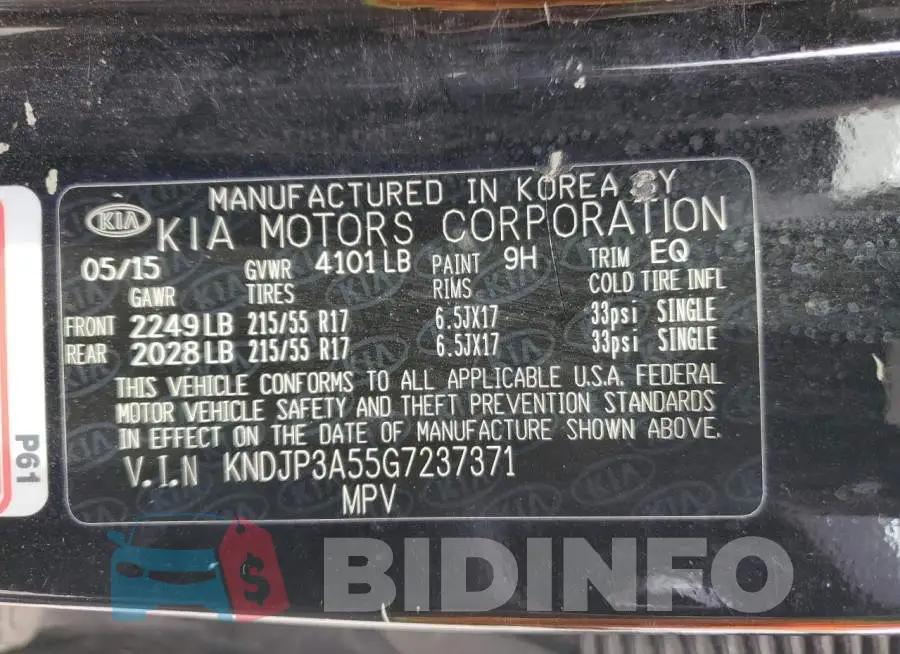 KNDJP3A55G7237371 Photo# 13