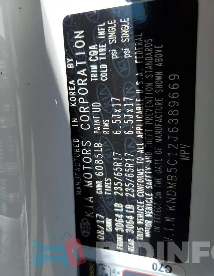 KNDMB5C12J6389669 Photo# 12
