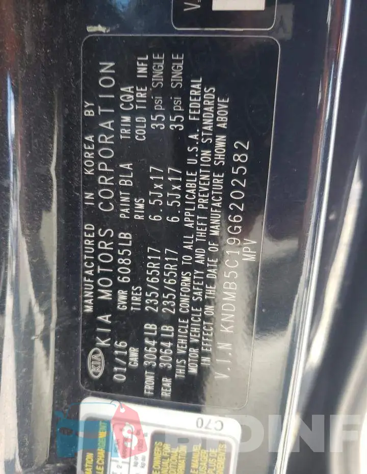 KNDMB5C19G6202582 Photo# 13