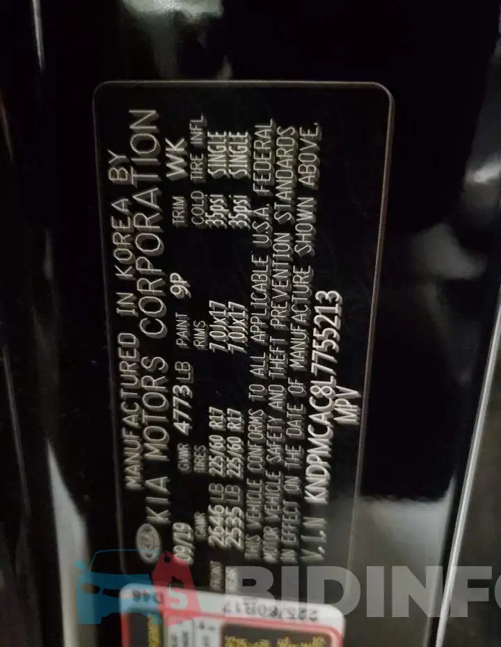 KNDPMCAC8L7755213 Photo# 13