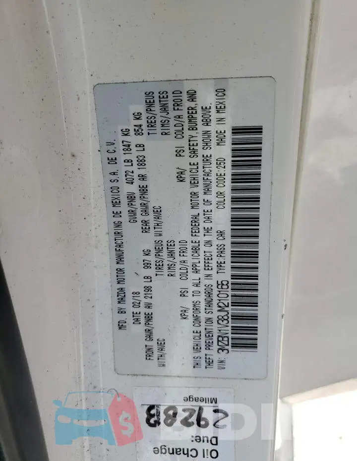 3MZBN1V38JM210165 Photo# 12