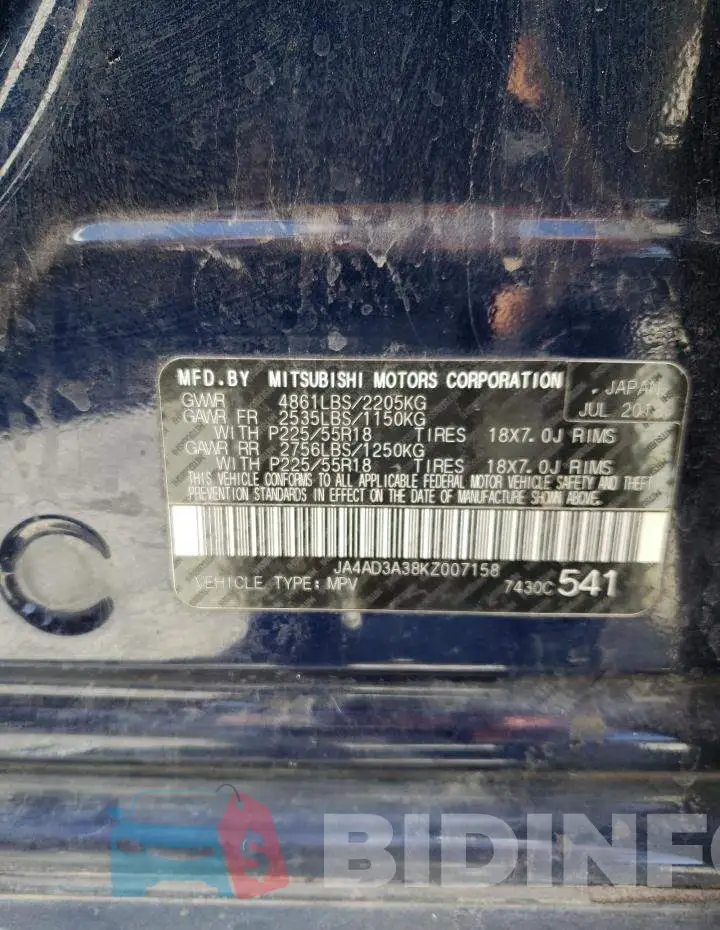 JA4AD3A38KZ007158 Photo# 14
