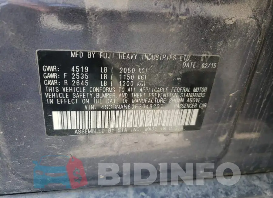 4S3BNAN60F3048201 Photo# 13