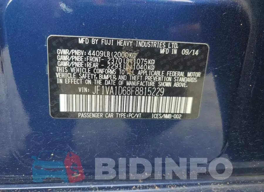 JF1VA1D68F8815229 Photo# 13