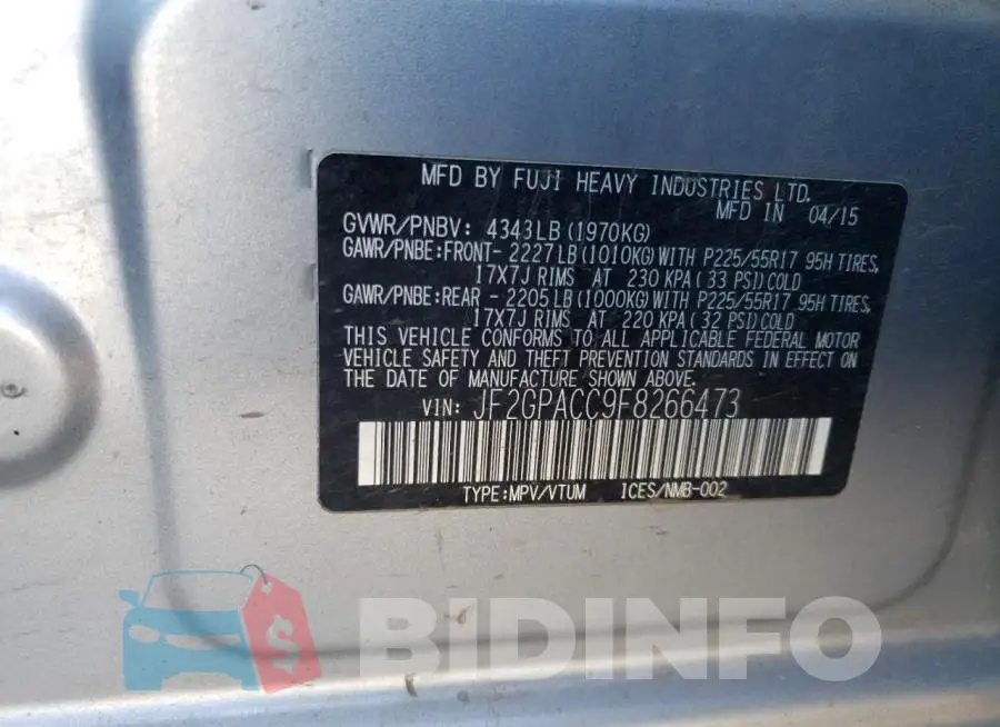JF2GPACC9F8266473 Photo# 12