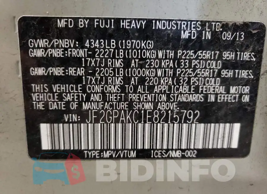 JF2GPAKC1E8215792 Photo# 13