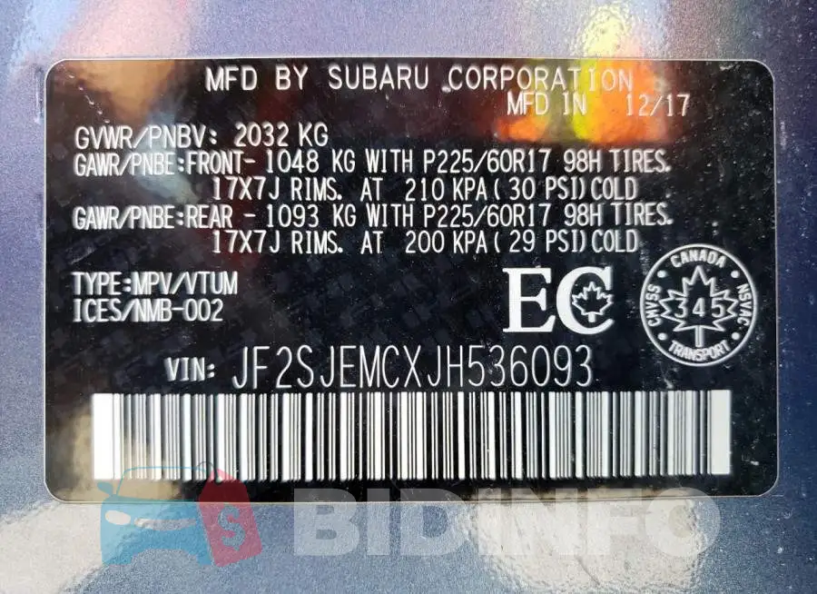 JF2SJEMCXJH536093 Photo# 14