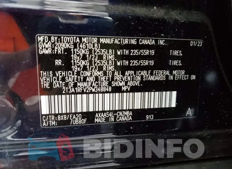 2T3A1RFV2PW348848 Photo# 13