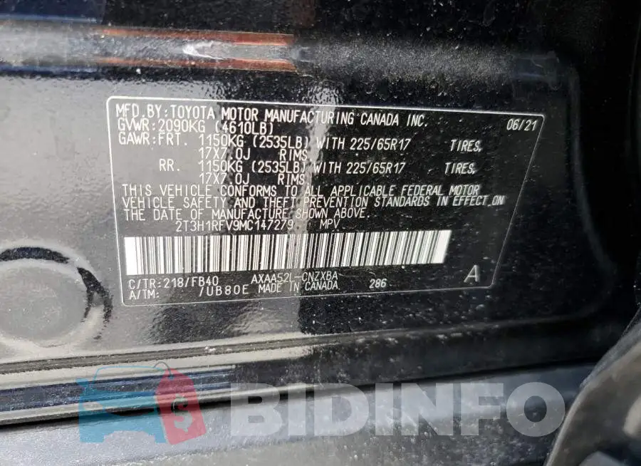 2T3H1RFV9MC147279 Photo# 13