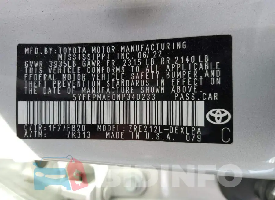 5YFEPMAE0NP340233 Photo# 12