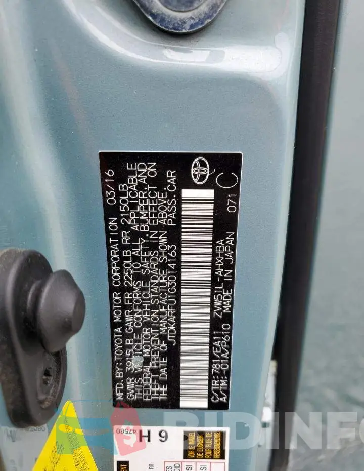 JTDKARFU1G3014163 Photo# 12