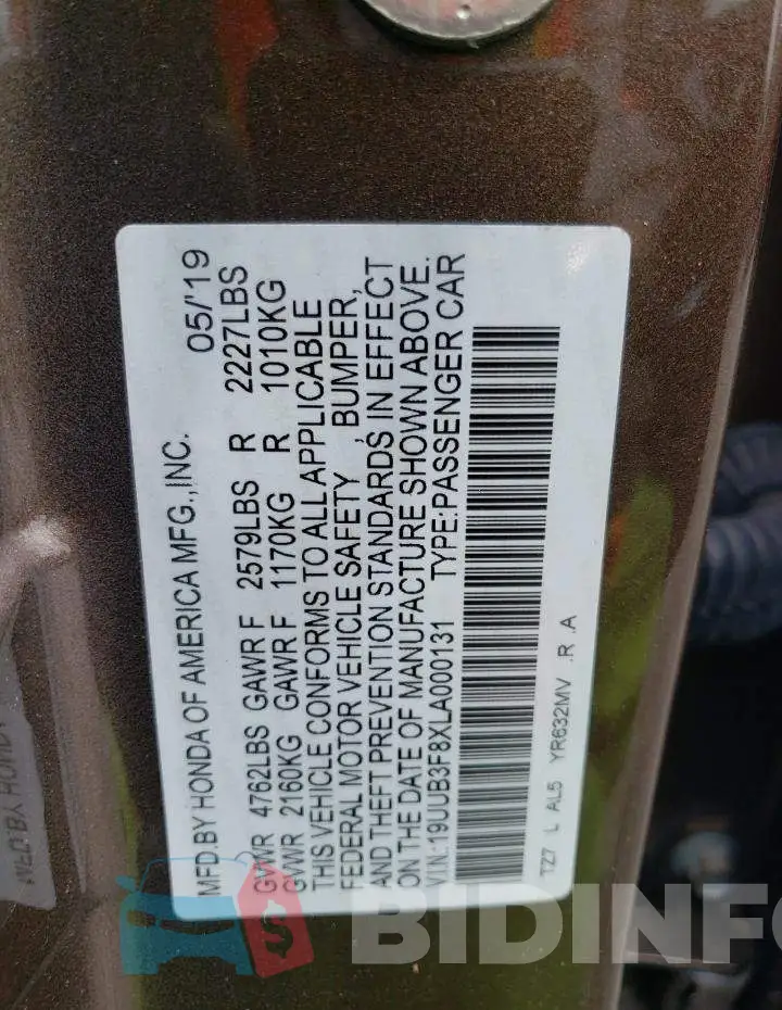 19UUB3F8XLA000131 Photo# 12