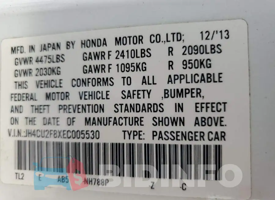 JH4CU2F8XEC005530 Photo# 13