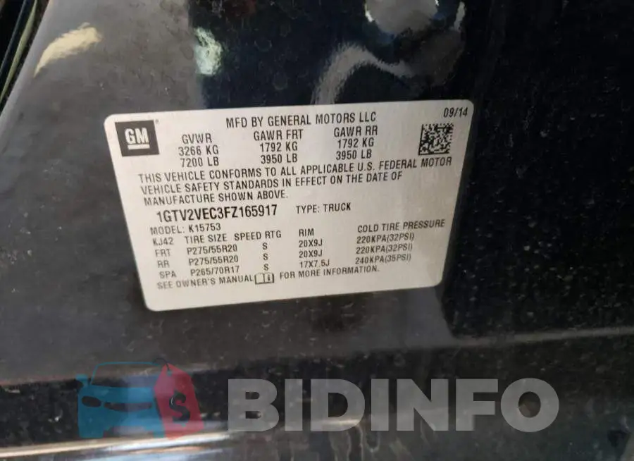 1GTV2VEC3FZ165917 Photo# 12