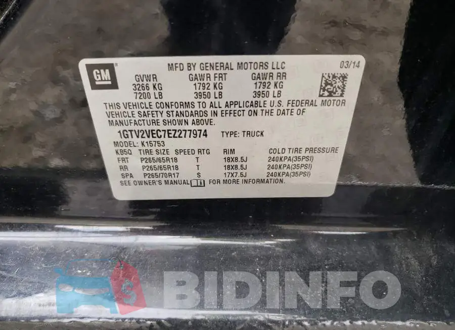 1GTV2VEC7EZ277974 Photo# 12