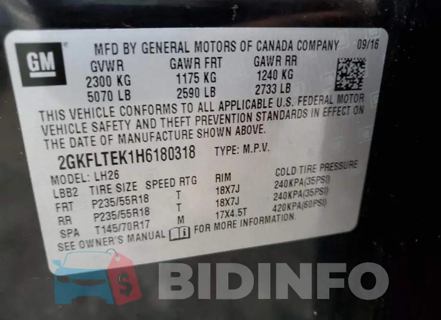 2GKFLTEK1H6180318 Photo# 12