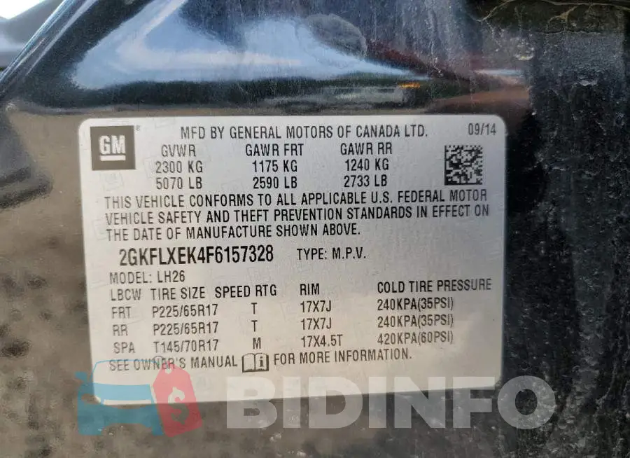 2GKFLXEK4F6157328 Photo# 13