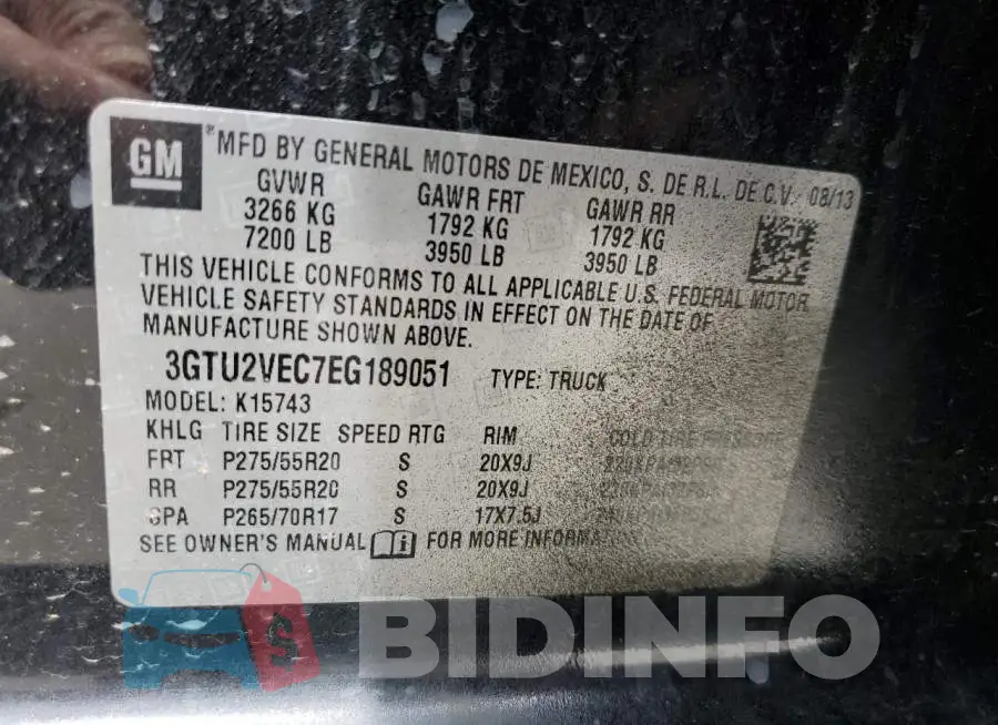 3GTU2VEC7EG189051 Photo# 12