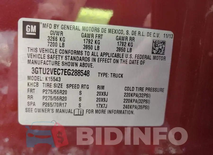 3GTU2VEC7EG288548 Photo# 12