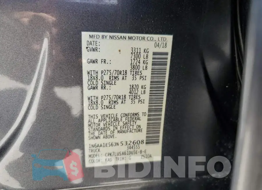 1N6AA1E56JN532608 Photo# 12