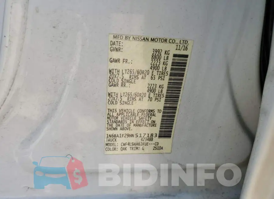 1N6BA1F29HN517183 Photo# 12