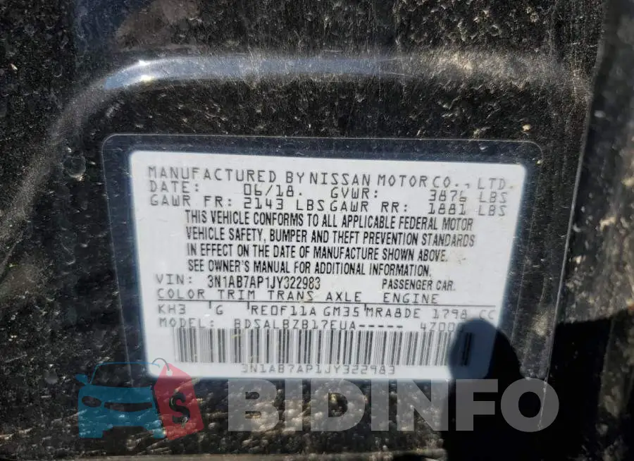 3N1AB7AP1JY322983 Photo# 12