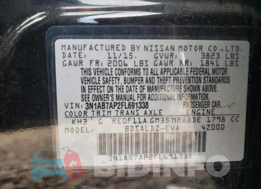 3N1AB7AP2FL691338 Photo# 13