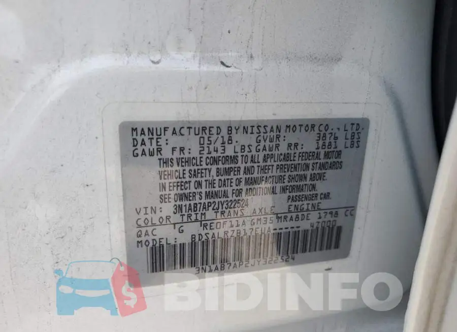 3N1AB7AP2JY322524 Photo# 12