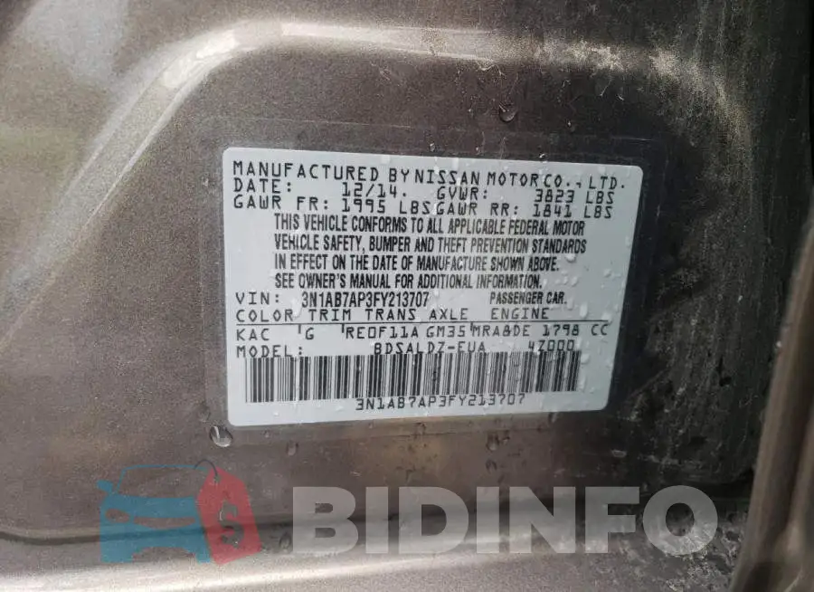 3N1AB7AP3FY213707 Photo# 12